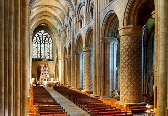 6 nights Biking England’s Cathedrals York to Durham, Inside Durham Cathedral